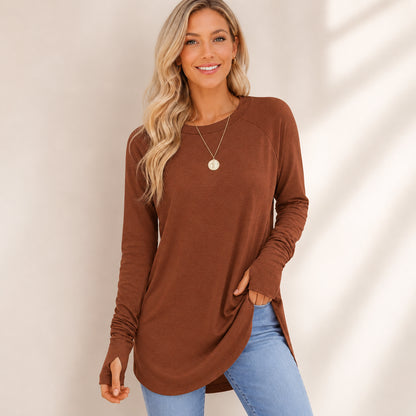 Women’s Soft Raglan Sleeve  Sweatshirt with Thumbholes