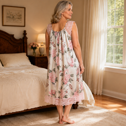 Women’s Vintage Satin Lace Nightgown