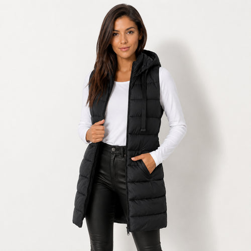 Women's Long Hooded Puffer Vest