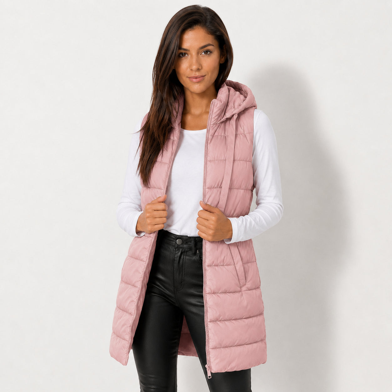Women's Long Hooded Puffer Vest