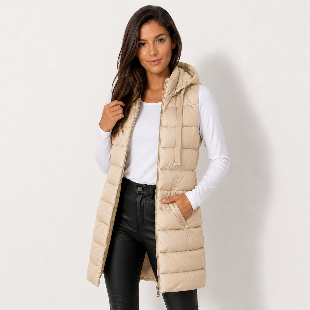 Women's Long Hooded Puffer Vest