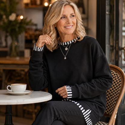 Women's Layered Patchwork Knit Sweater