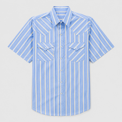 Men’s Classic Striped Western Pearl-Snap Shirt