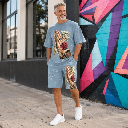 Men's Streetwear 3D Graphic T-Shirt Shorts Set
