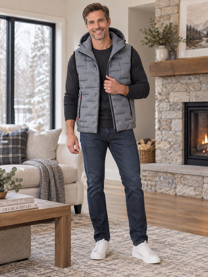 Men’s Seamless Hooded  Down Vest