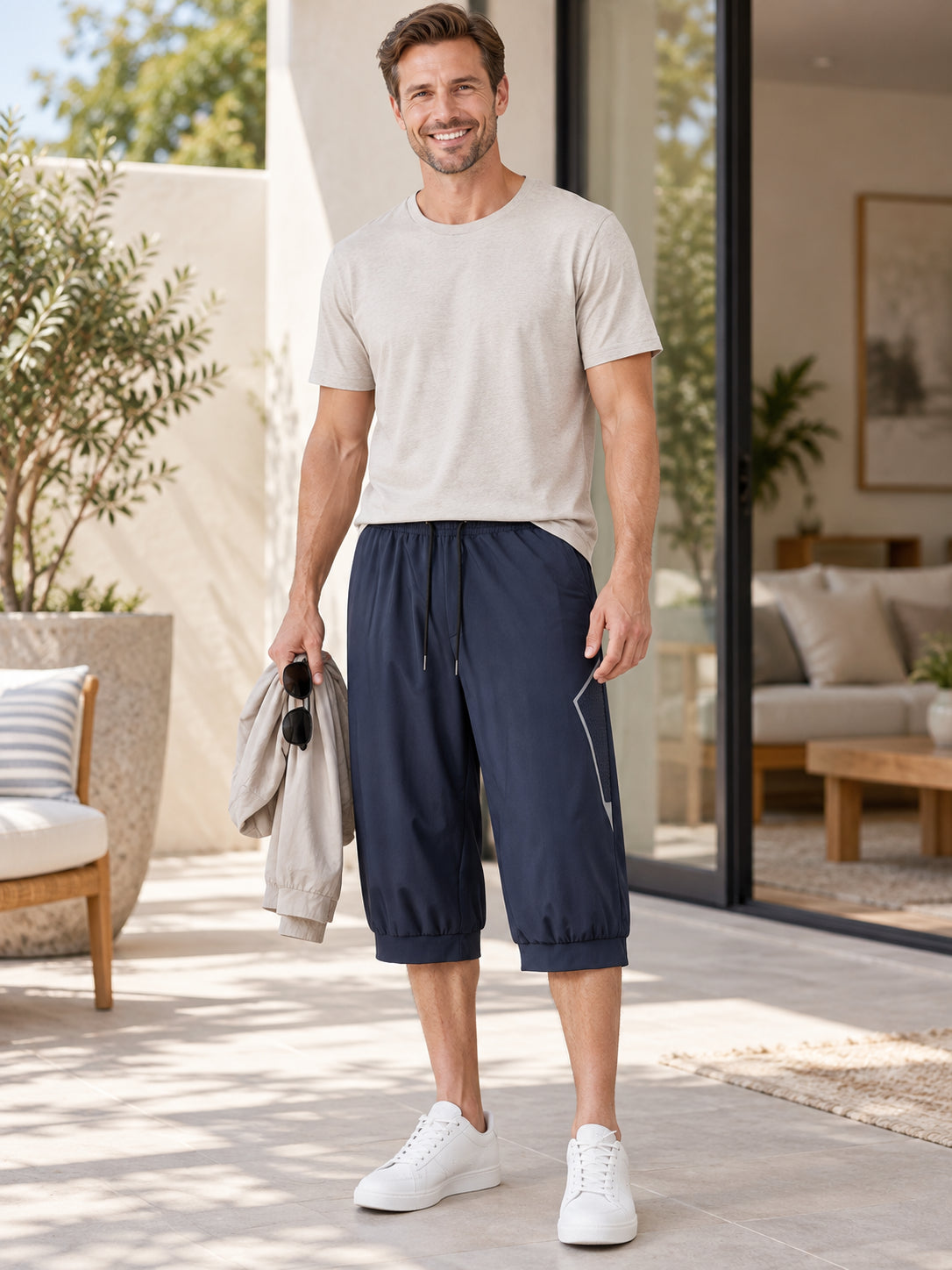 Men’s Breathable Tapered Capri Pants