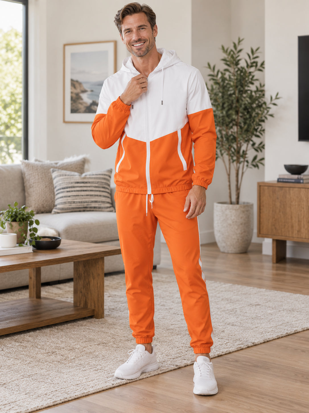 Men's Ultra-Lightweight Windbreaker Tracksuit Set