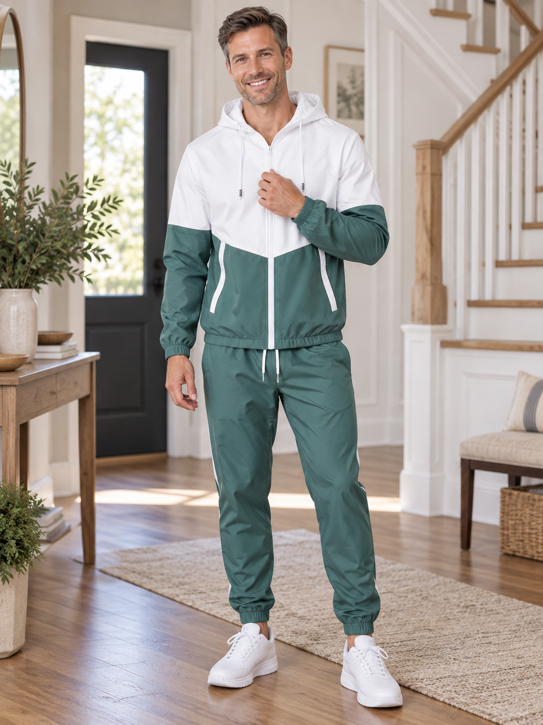Men's Ultra-Lightweight Windbreaker Tracksuit Set