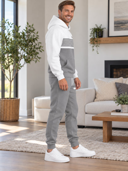Men's Colorblock Geometric Hoodie & Jogger Set