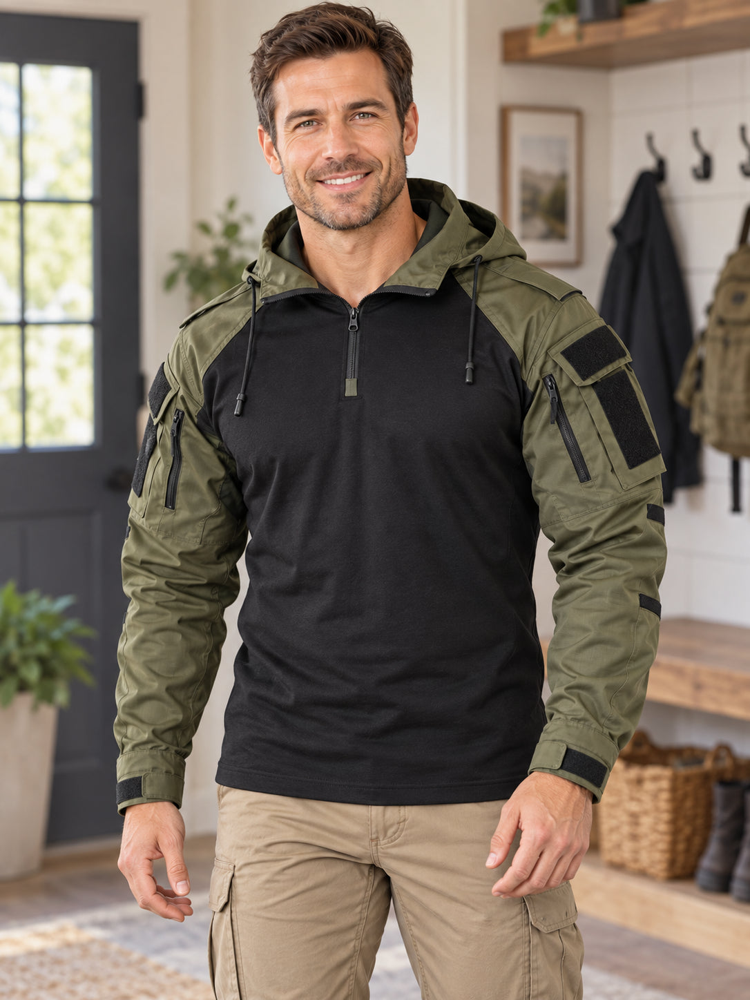 Men's Hooded Tactical Camouflage Shirt