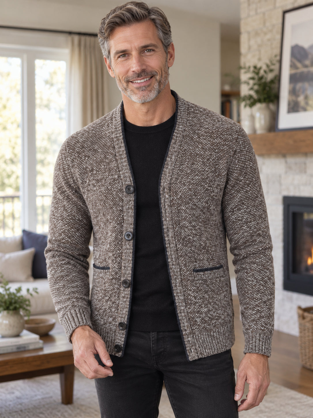 Men's Knitted Cardigan Jacket
