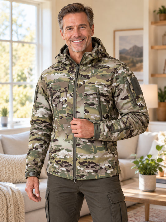 Men's Waterproof Tactical Softshell Fleece Jacket
