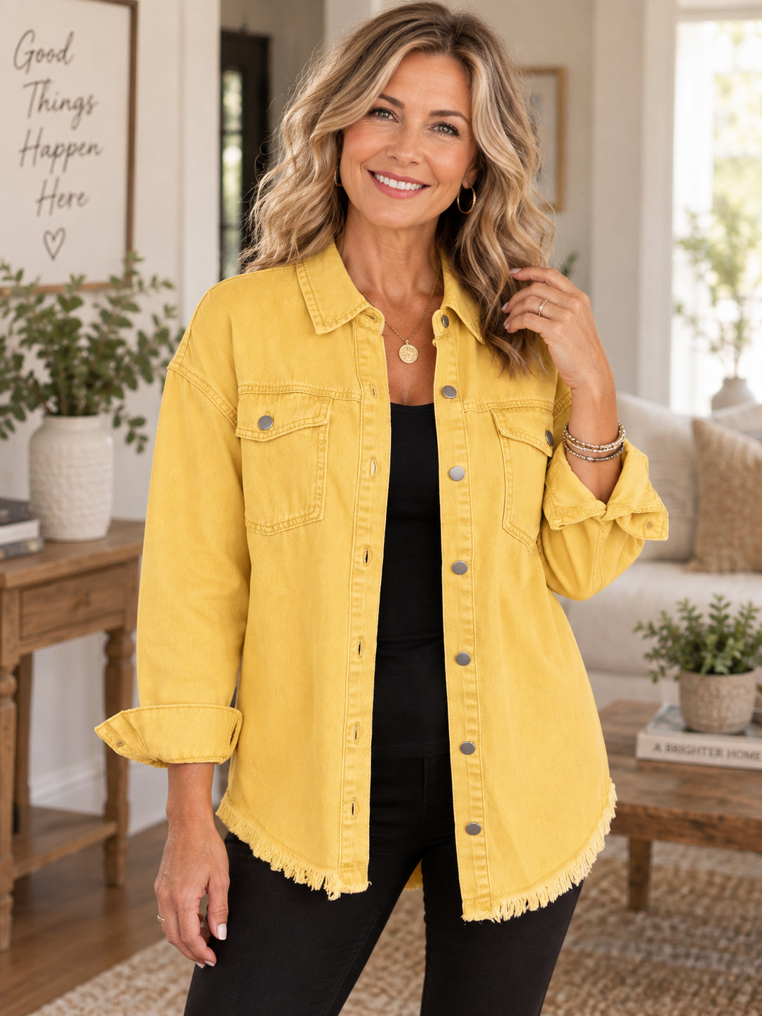 Women's Raw Hem Denim Jacket