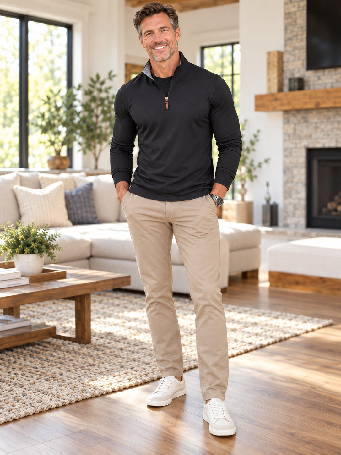 Men’s Casual Long Sleeve Stretch Top