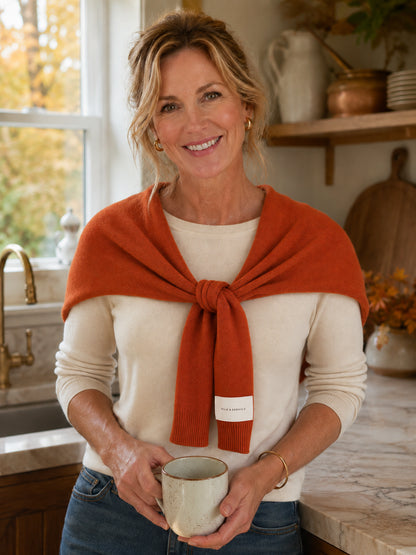 Pre-Tied Knotted Sweater Shoulder Wrap