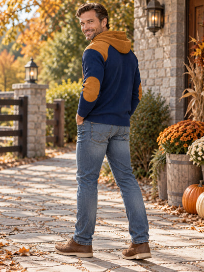 Men’s Waffle-Knit Hooded Pullover
