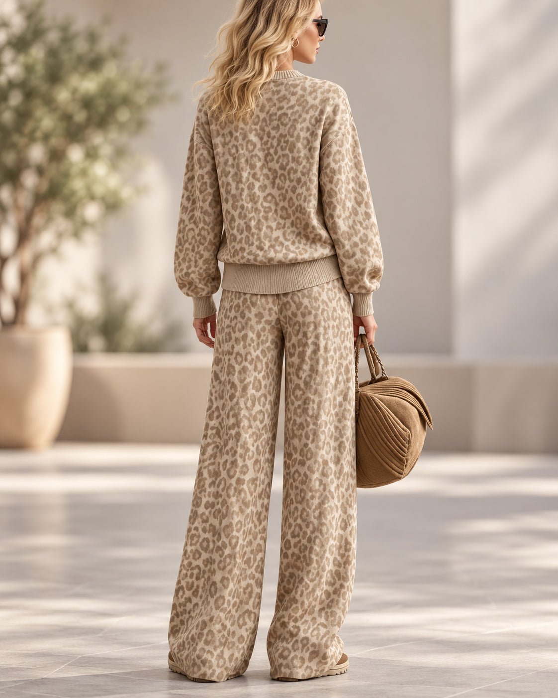 Women’s Leopard Print Two-Piece Set