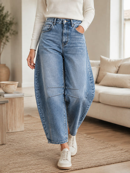 Women's Horseshoe Leg Jeans High Waisted HPants