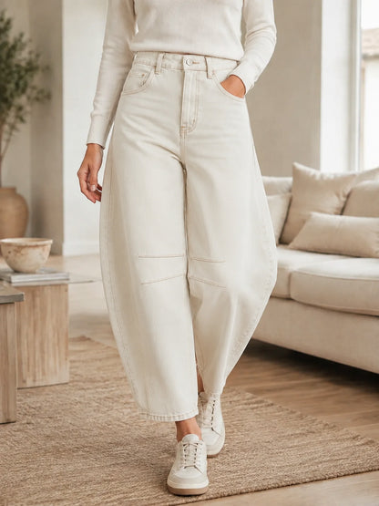 Women's Horseshoe Leg Jeans High Waisted HPants