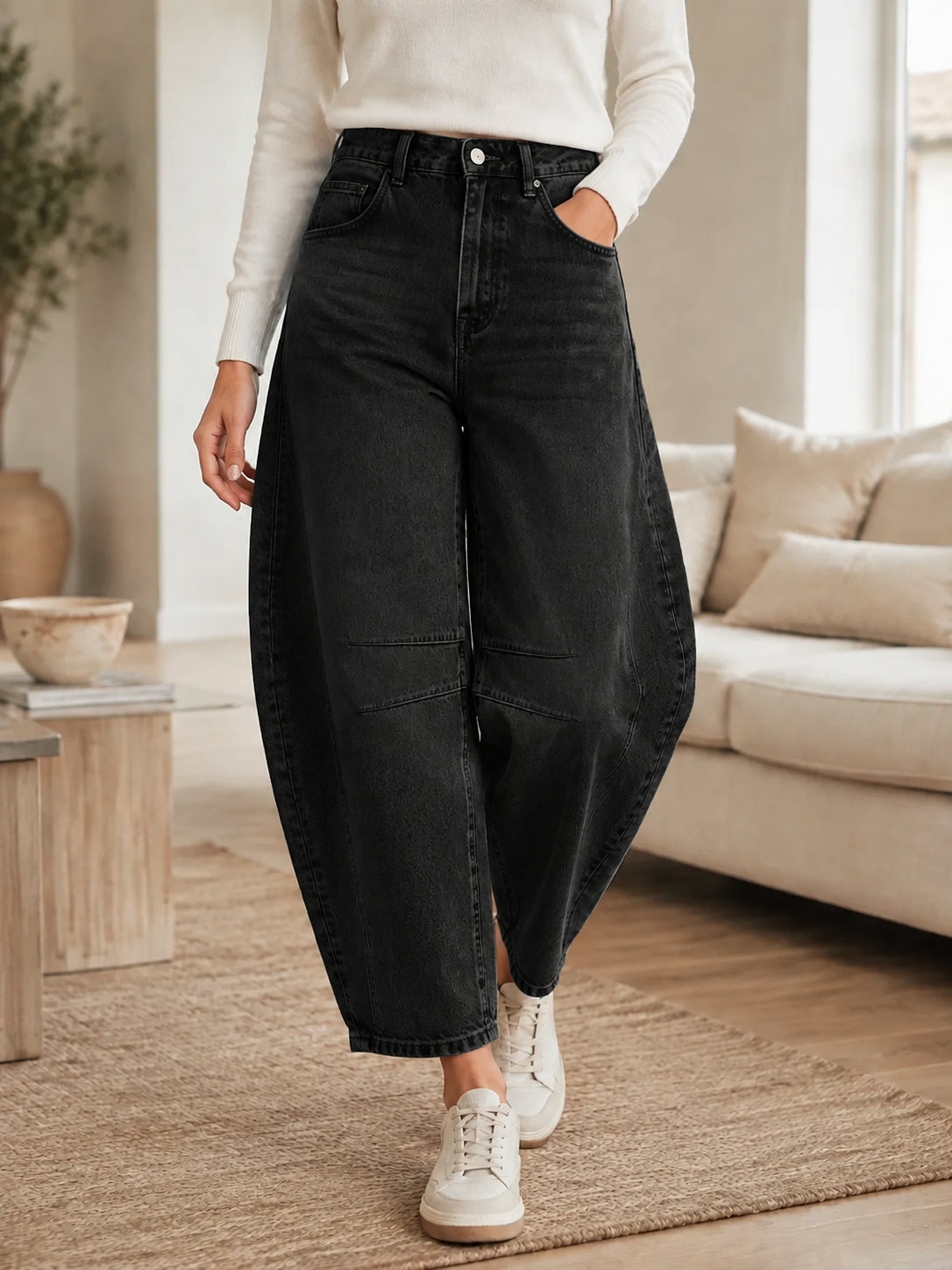 Women's Horseshoe Leg Jeans High Waisted HPants