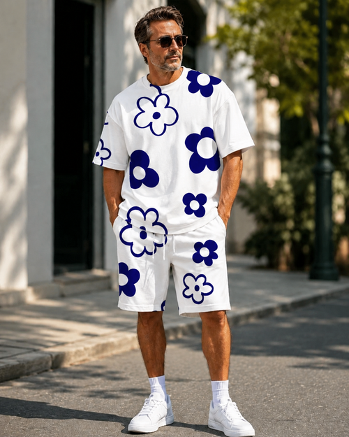 🌺 Men's Floral Print 2-Piece Summer Set