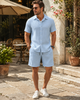☀️ Men's Textured Shirt & Shorts Set