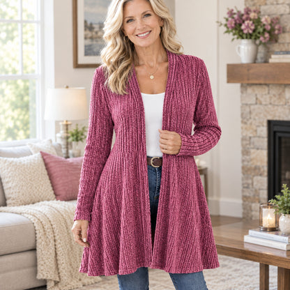 Women's Flowy Open Front Knit Cardigan