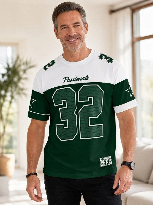Men's Athletic Number 32 Printed Crew-Neck T-Shirt