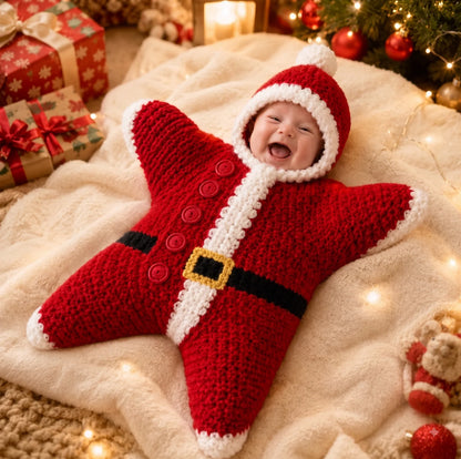 Christmas Star Baby Knitted Romper