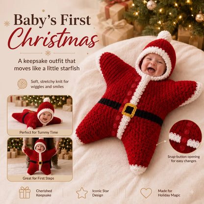 Christmas Star Baby Knitted Romper