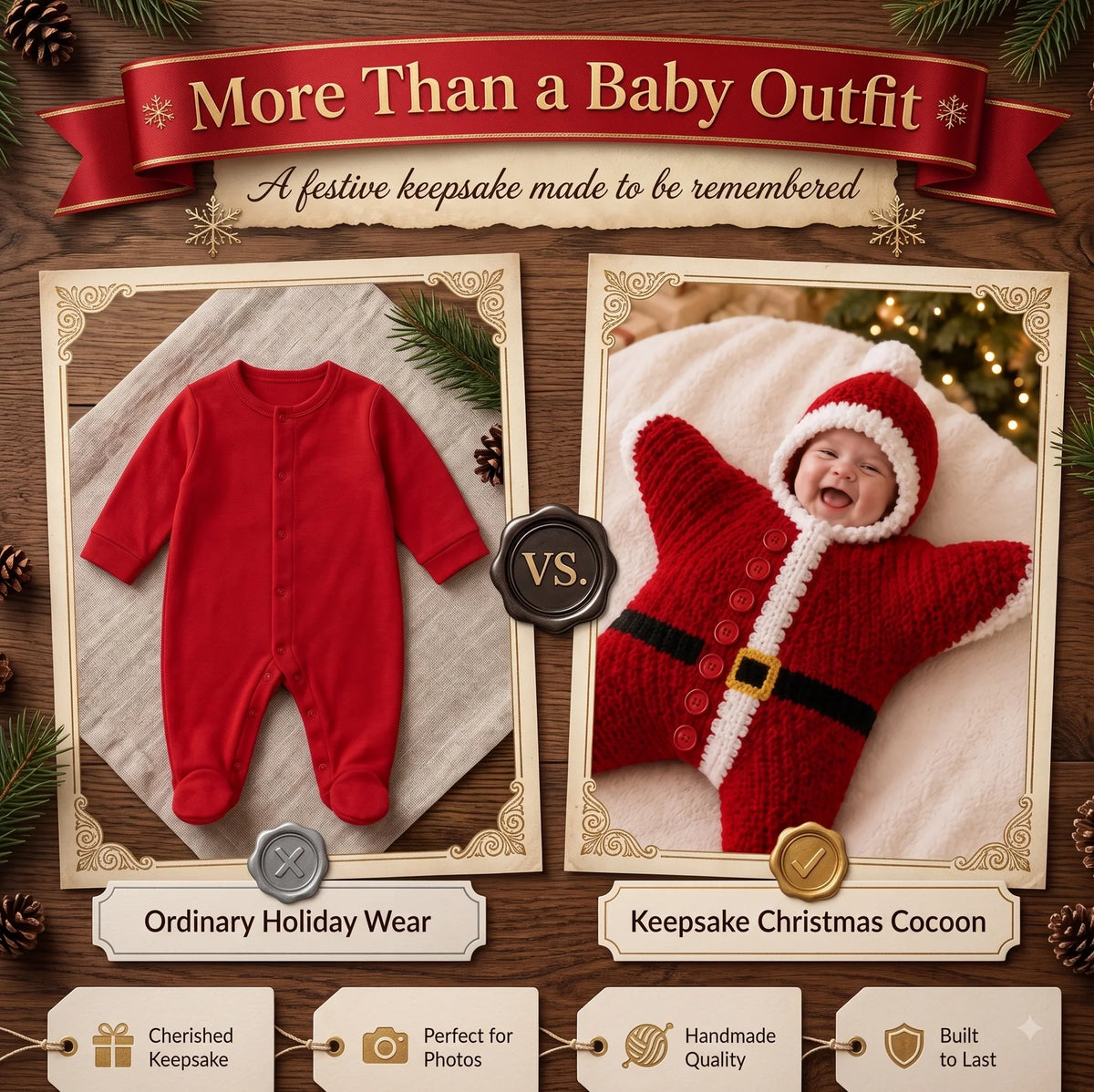 Christmas Star Baby Knitted Romper