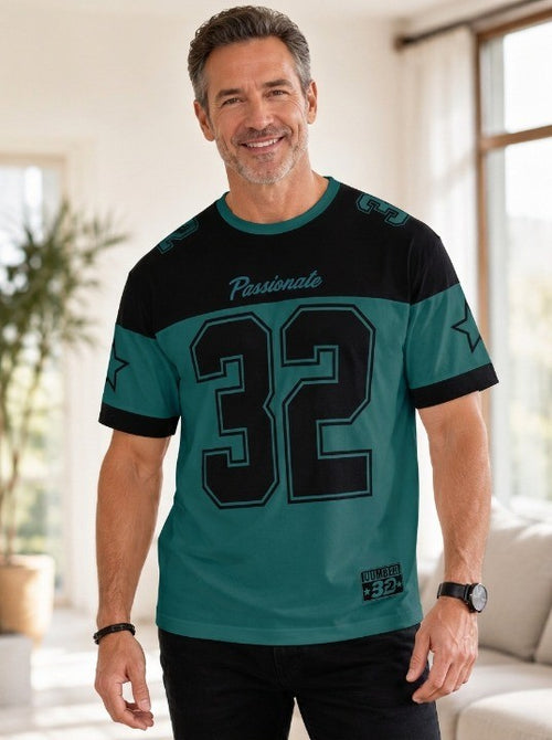 Men's Athletic Number 32 Printed Crew-Neck T-Shirt