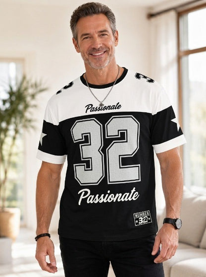 Men's Athletic Number 32 Printed Crew-Neck T-Shirt