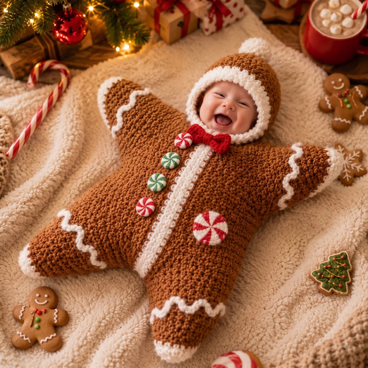 Christmas Star Baby Knitted Romper