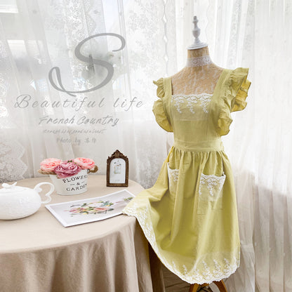 [Mother's Day gift] Cotton Apron 🌸100% cotton floral pattern, full-coverage gardening apron, suitable for flower shops and home use