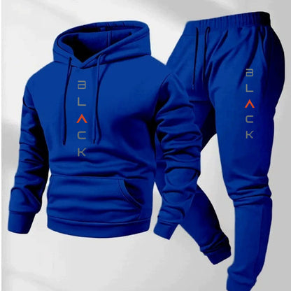 Men's Casual Athletic Hoodie & Jogger Pants 2-Piece Set