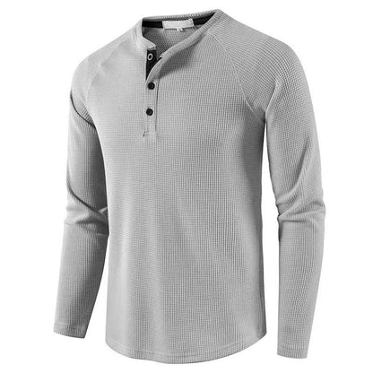Men's Textured Henley Long Sleeve Shirt