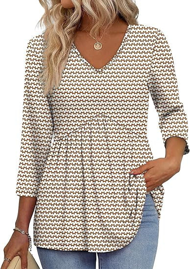 Women's V-Neck 3/4 Sleeve Top