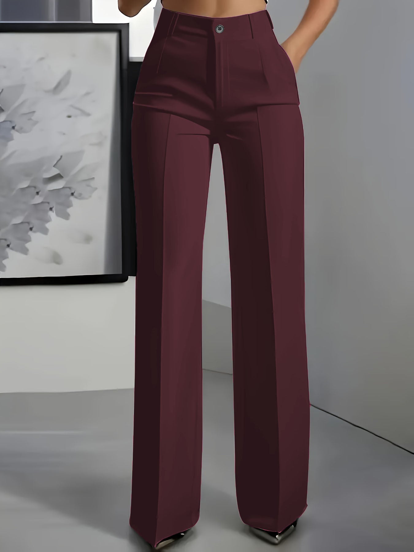 Women's High-Waisted Tailored Suit Pants