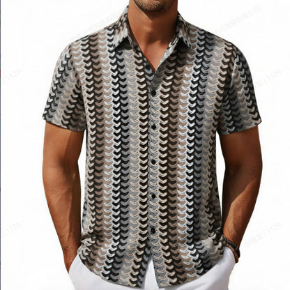 🔥Men’s Color-Block Crochet Knit Shirt