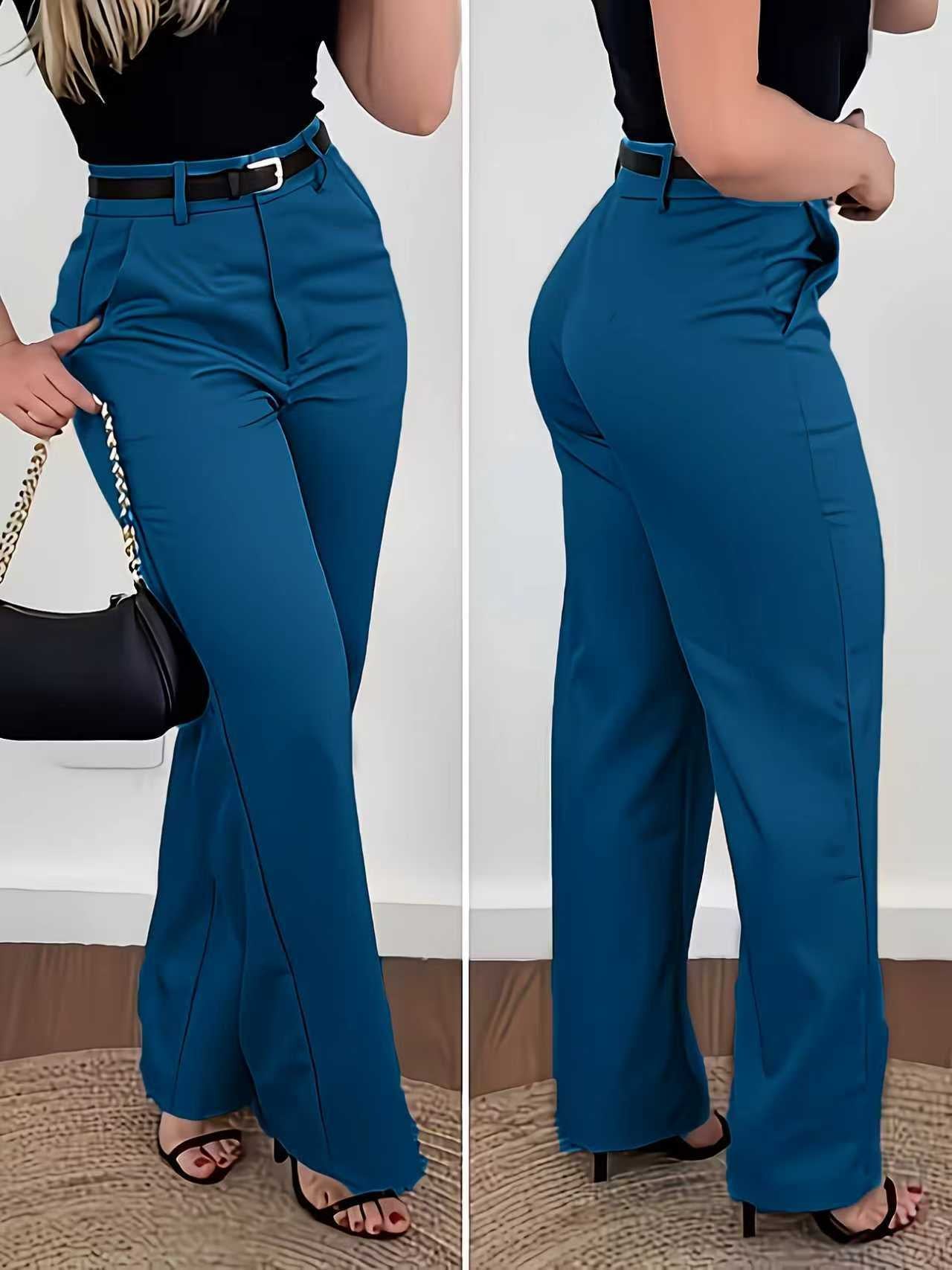 Women's High-Waist Straight-Leg Business Casual Pants