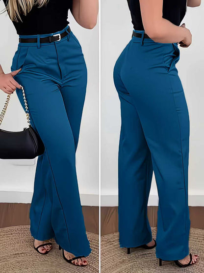Women's High-Waist Straight-Leg Business Casual Pants