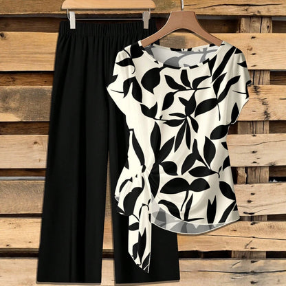 ✨Women's Casual Printed Shirt & Straight Pants Set