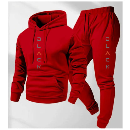 Men's Casual Athletic Hoodie & Jogger Pants 2-Piece Set