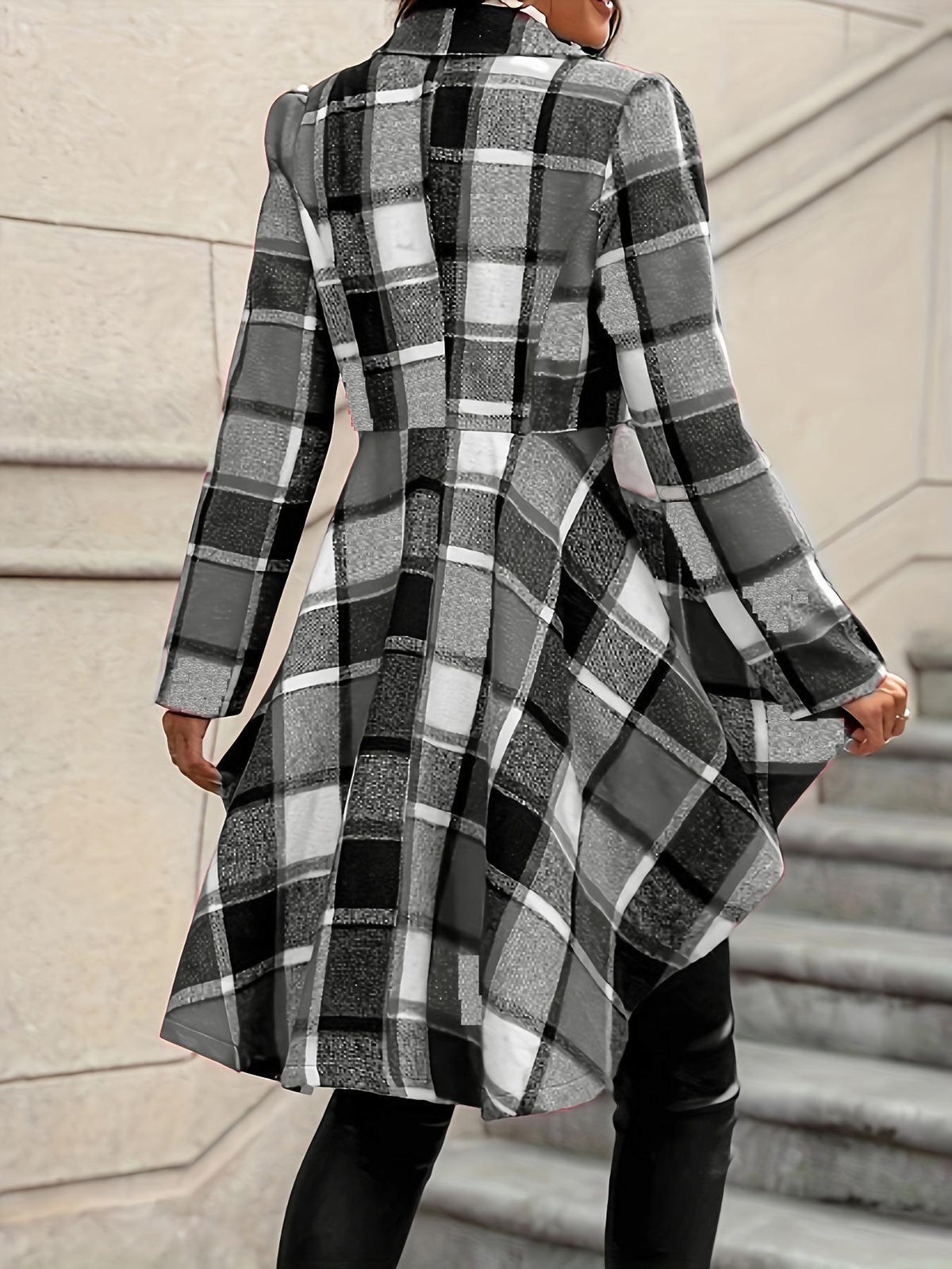 Women's Plaid High-Low Jacket