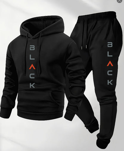 Men's Casual Athletic Hoodie & Jogger Pants 2-Piece Set