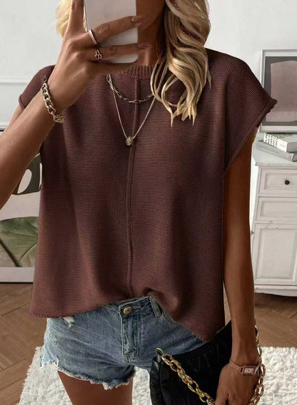 Women’s Lightweight Knit Cap-Sleeve Top