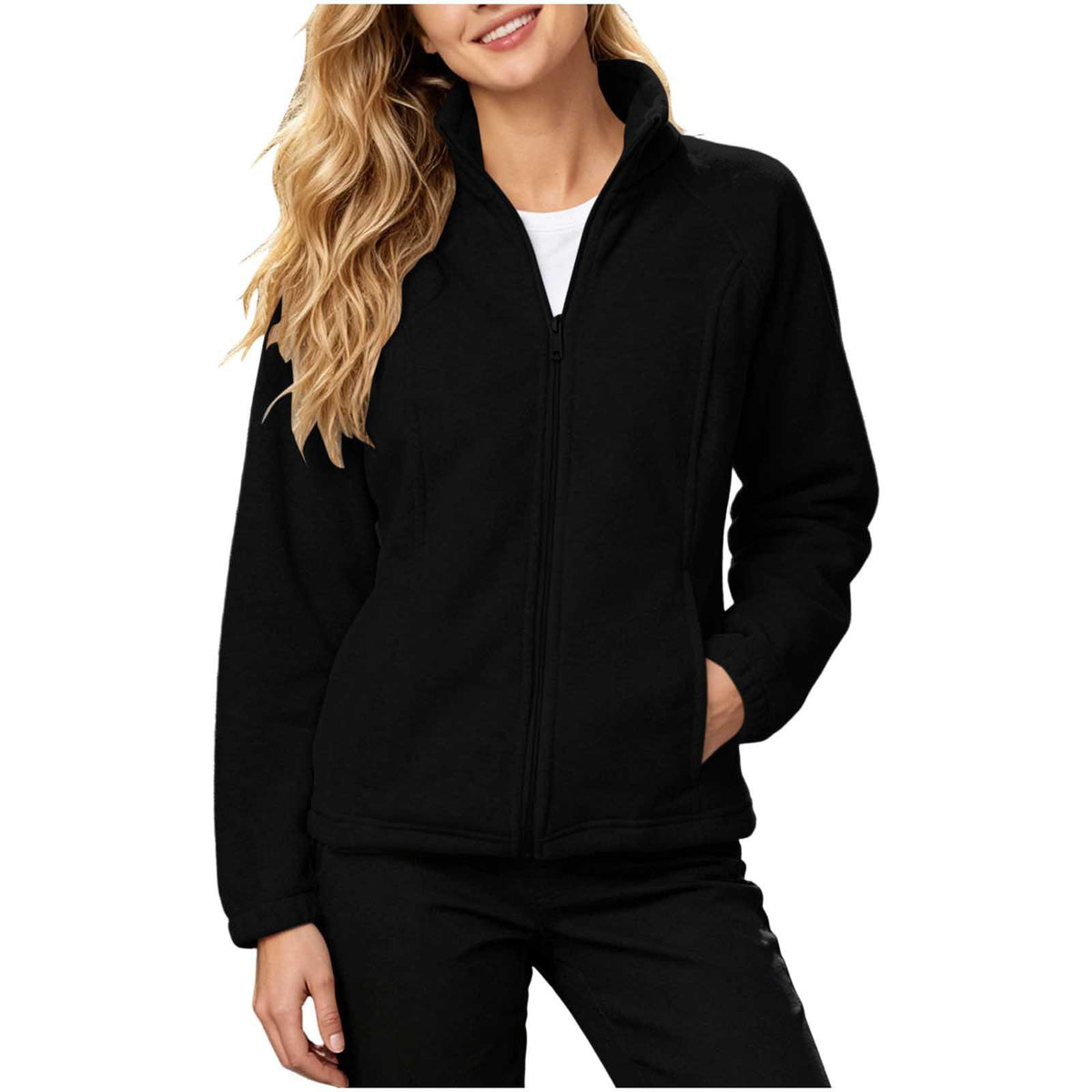 Women's Cozy Full Zip Fleece Jacket with Pockets