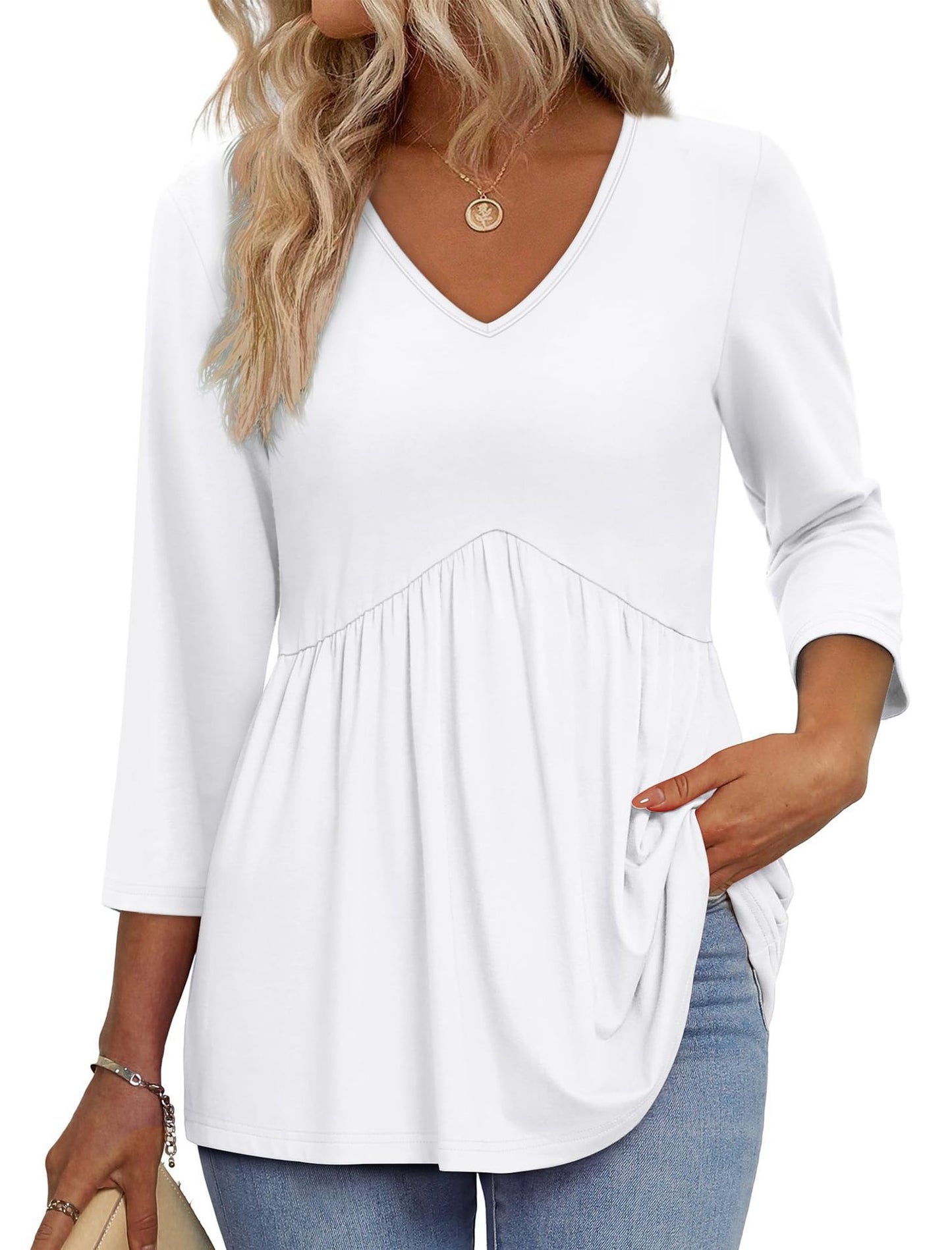 Women's V-Neck 3/4 Sleeve Top