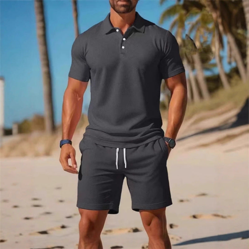 ☀️ Stay Cool & Look Sharp — Men’s 2-Piece Polo & Shorts Set